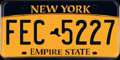 NY license plate FEC5227