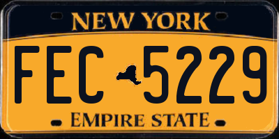 NY license plate FEC5229