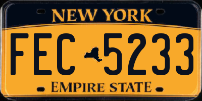 NY license plate FEC5233
