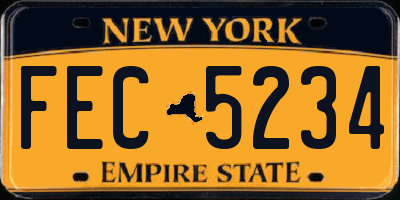 NY license plate FEC5234