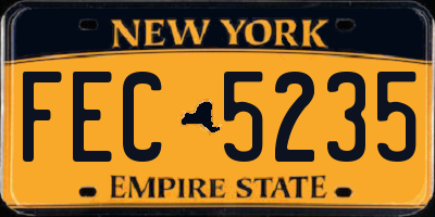 NY license plate FEC5235