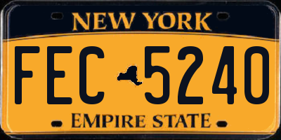NY license plate FEC5240