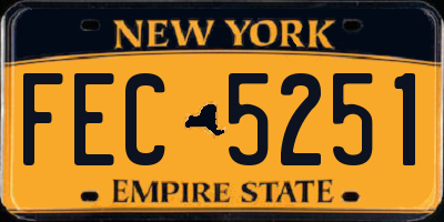 NY license plate FEC5251