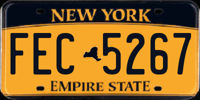 NY license plate FEC5267