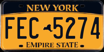 NY license plate FEC5274