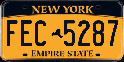 NY license plate FEC5287