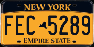NY license plate FEC5289