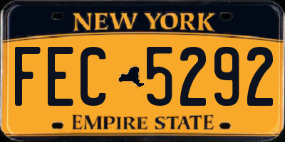 NY license plate FEC5292