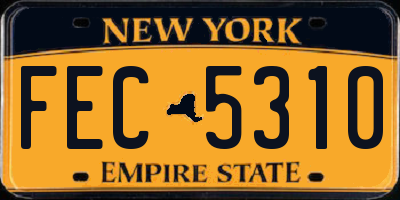 NY license plate FEC5310