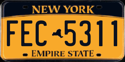 NY license plate FEC5311