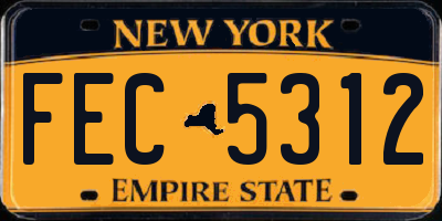 NY license plate FEC5312