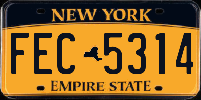 NY license plate FEC5314