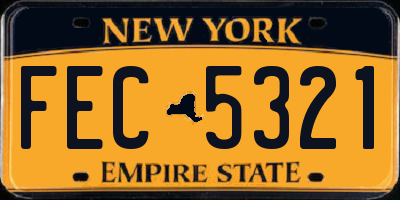 NY license plate FEC5321