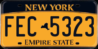 NY license plate FEC5323