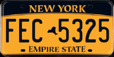 NY license plate FEC5325