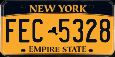 NY license plate FEC5328