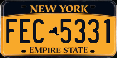 NY license plate FEC5331