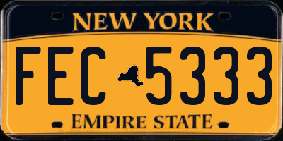 NY license plate FEC5333