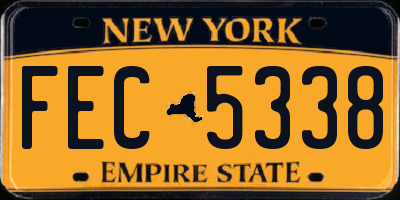 NY license plate FEC5338