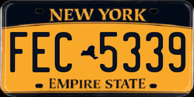 NY license plate FEC5339