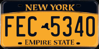 NY license plate FEC5340