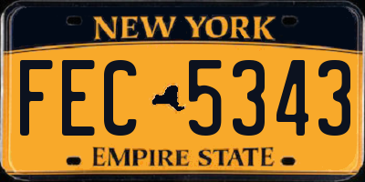 NY license plate FEC5343