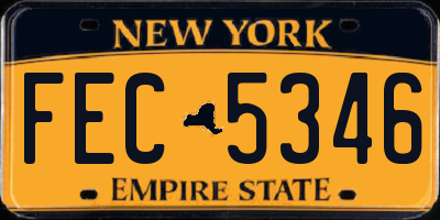 NY license plate FEC5346