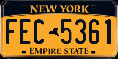 NY license plate FEC5361