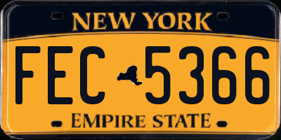 NY license plate FEC5366