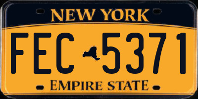 NY license plate FEC5371