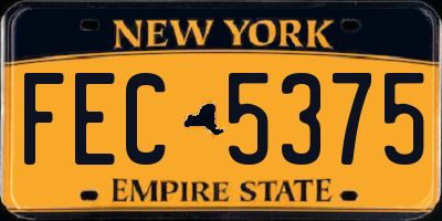 NY license plate FEC5375