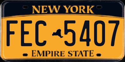 NY license plate FEC5407