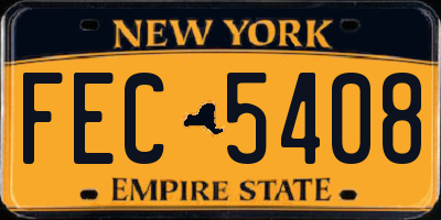 NY license plate FEC5408