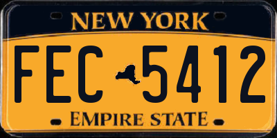 NY license plate FEC5412