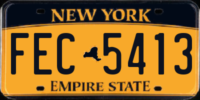 NY license plate FEC5413