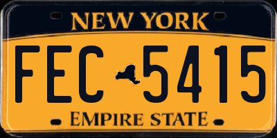 NY license plate FEC5415