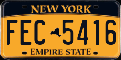 NY license plate FEC5416