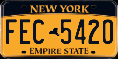 NY license plate FEC5420