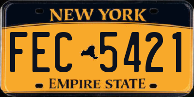 NY license plate FEC5421