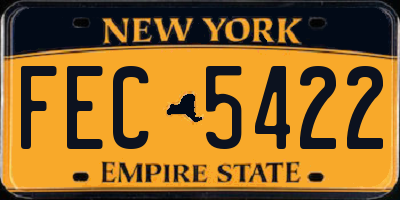 NY license plate FEC5422