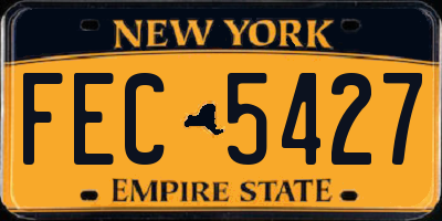 NY license plate FEC5427
