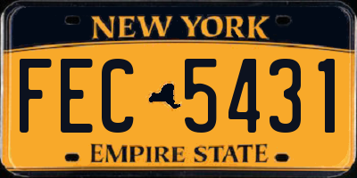 NY license plate FEC5431