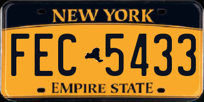 NY license plate FEC5433