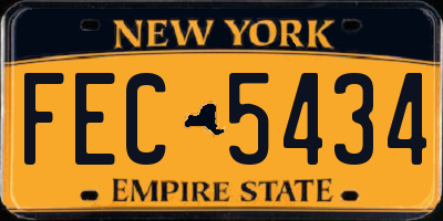 NY license plate FEC5434