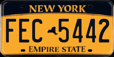 NY license plate FEC5442