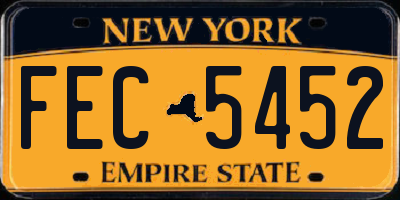 NY license plate FEC5452