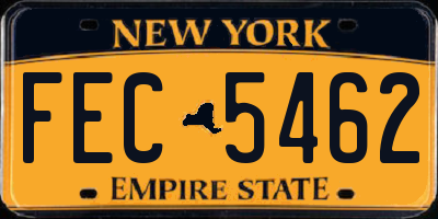 NY license plate FEC5462