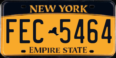 NY license plate FEC5464