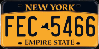 NY license plate FEC5466