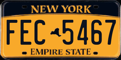 NY license plate FEC5467